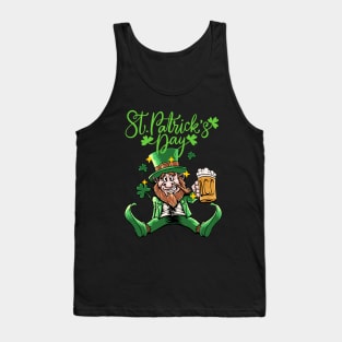 The Saint Patrick's Day with drunk Leprechaun holding beer? Why not? Tank Top